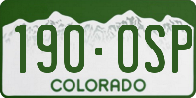 CO license plate 190OSP