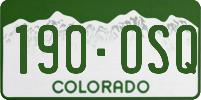 CO license plate 190OSQ
