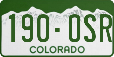 CO license plate 190OSR