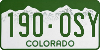 CO license plate 190OSY