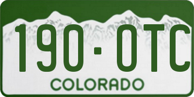 CO license plate 190OTC