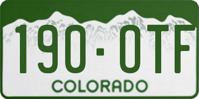CO license plate 190OTF