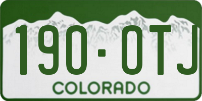 CO license plate 190OTJ