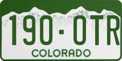 CO license plate 190OTR