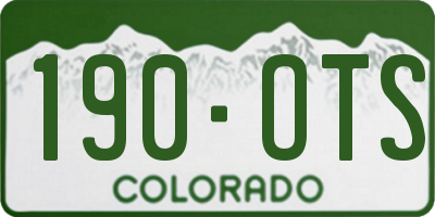CO license plate 190OTS