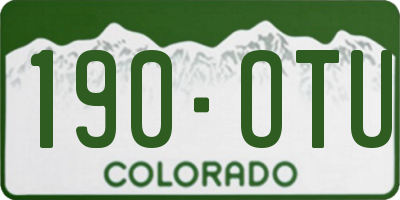 CO license plate 190OTU