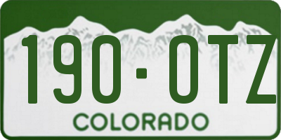 CO license plate 190OTZ