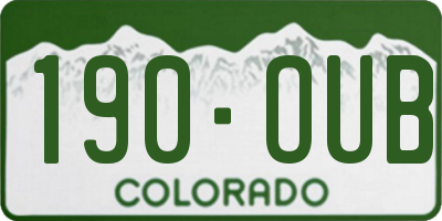 CO license plate 190OUB