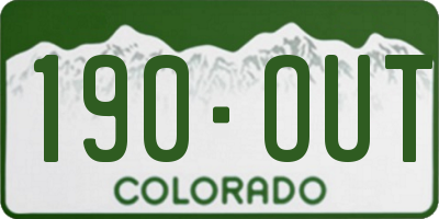 CO license plate 190OUT