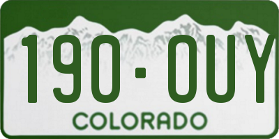 CO license plate 190OUY