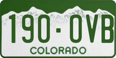 CO license plate 190OVB