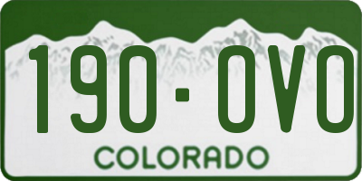CO license plate 190OVO