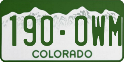 CO license plate 190OWM