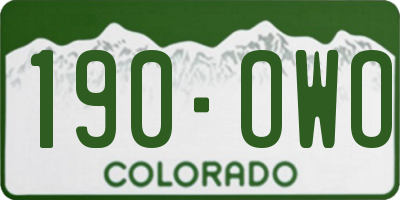 CO license plate 190OWO