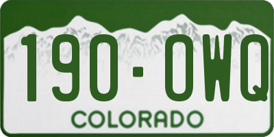 CO license plate 190OWQ