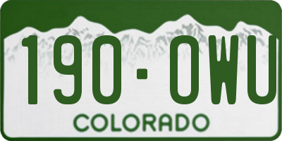 CO license plate 190OWU