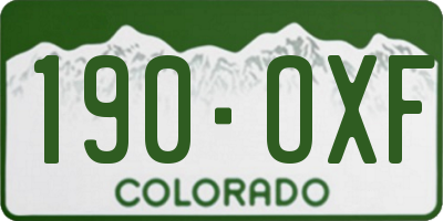 CO license plate 190OXF