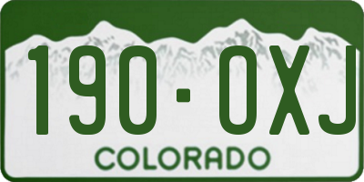 CO license plate 190OXJ