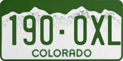 CO license plate 190OXL