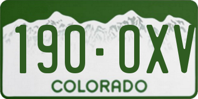 CO license plate 190OXV
