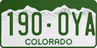 CO license plate 190OYA