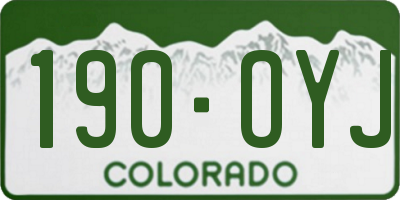 CO license plate 190OYJ