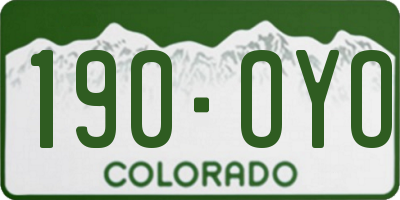 CO license plate 190OYO