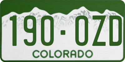 CO license plate 190OZD