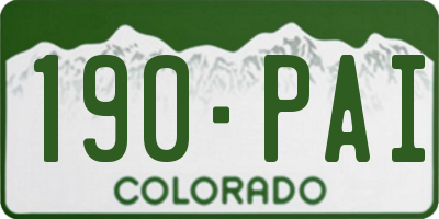 CO license plate 190PAI
