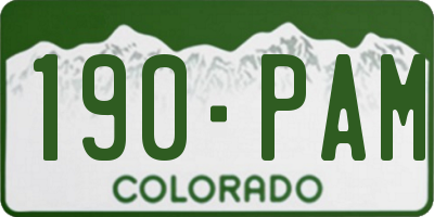 CO license plate 190PAM