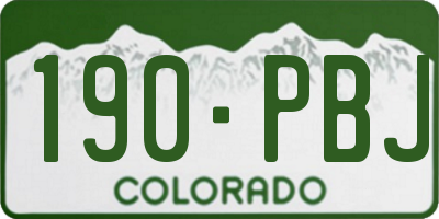 CO license plate 190PBJ