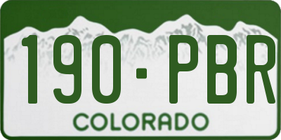 CO license plate 190PBR