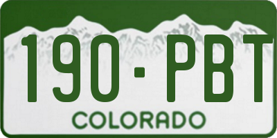 CO license plate 190PBT