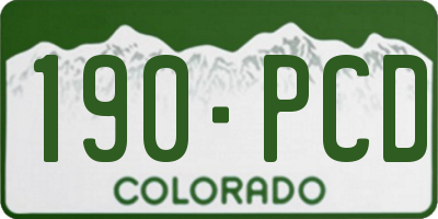 CO license plate 190PCD