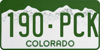 CO license plate 190PCK