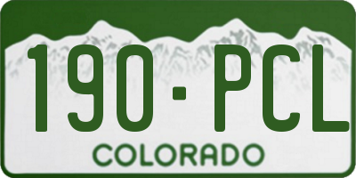 CO license plate 190PCL