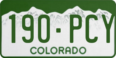 CO license plate 190PCY