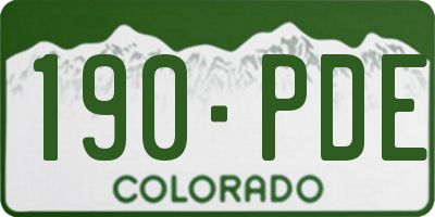 CO license plate 190PDE