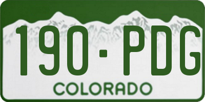 CO license plate 190PDG