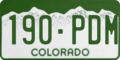 CO license plate 190PDM