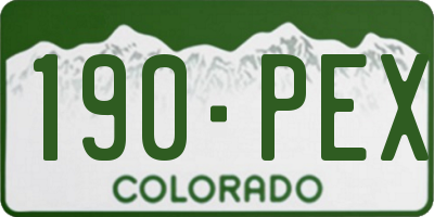 CO license plate 190PEX