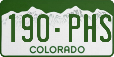 CO license plate 190PHS