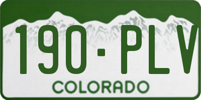 CO license plate 190PLV