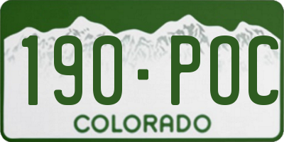 CO license plate 190POC