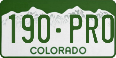 CO license plate 190PRO