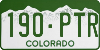 CO license plate 190PTR