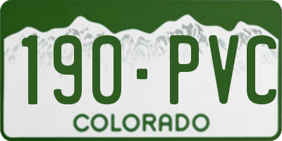 CO license plate 190PVC