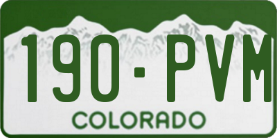 CO license plate 190PVM