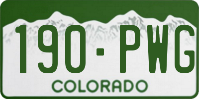 CO license plate 190PWG