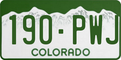 CO license plate 190PWJ
